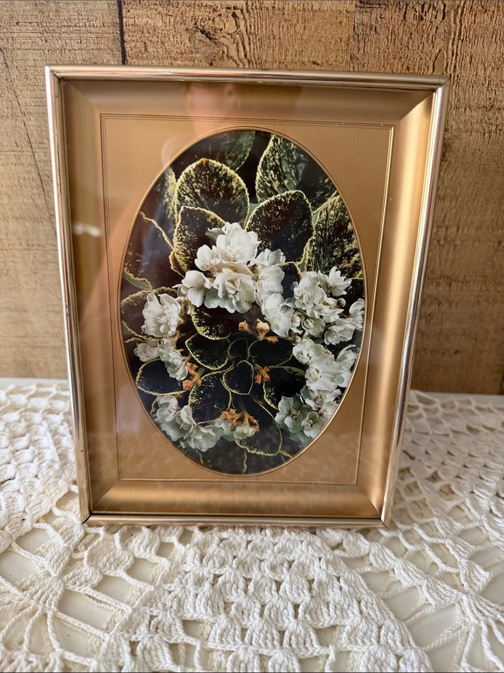 MCM Set of 3 Gold Oval Matted Recessed Shadow Box Picture Frames- Various Sizes